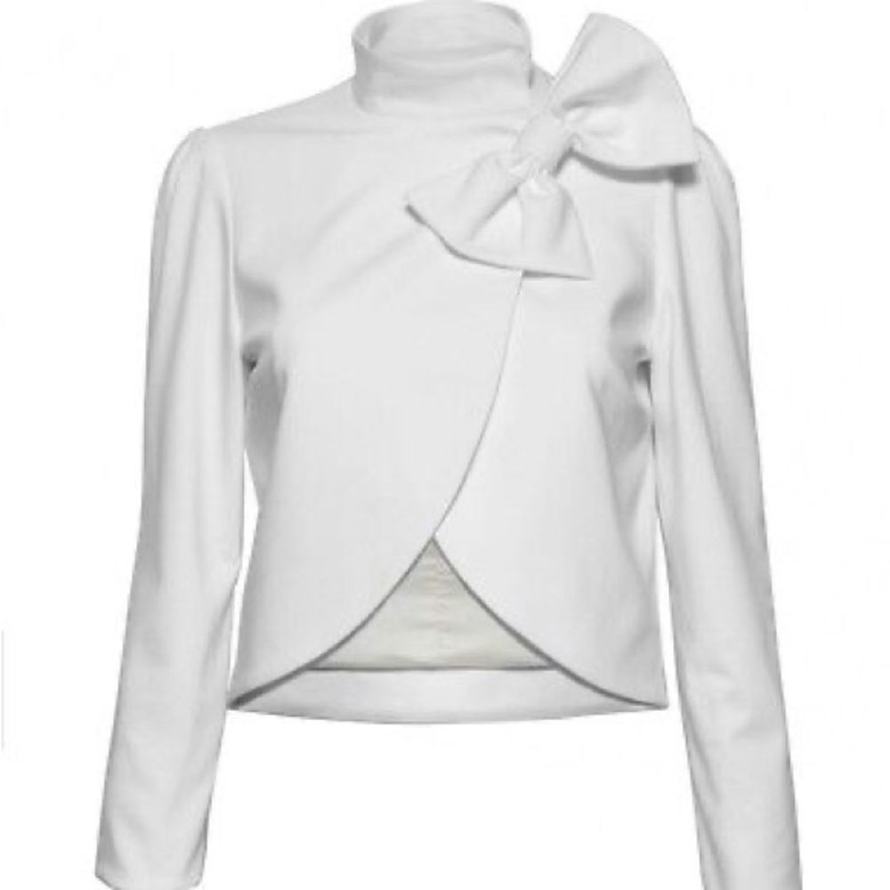 ISO: IN SEARCH OF white Alice + Olivia Addison Bow Jacket XS